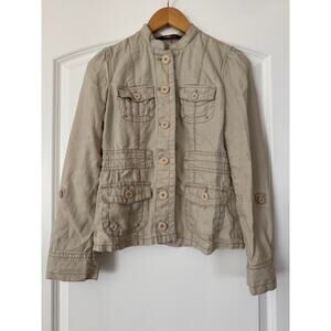 Eddie Bauer Women's Linen Safari-Style Utility Jacket - XSmall